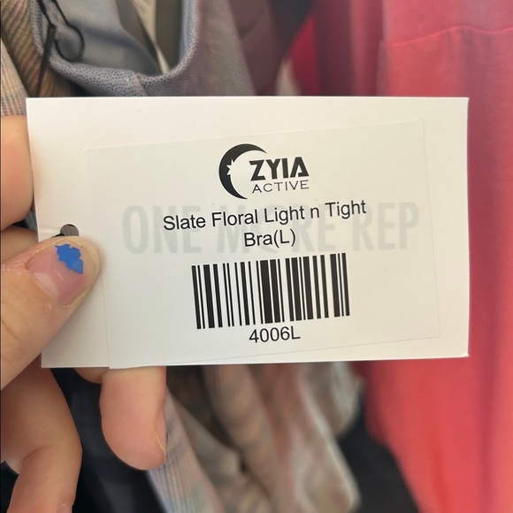 NWT ZYIA Slate Floral Light N Tight Sports Bra - Picture 5 of 5